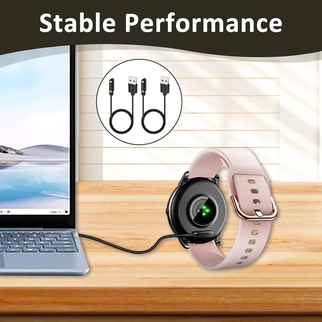 Alt view image 6 of 6 - 2-Pack Universal Magnetic Charger Cable for Smart Watch, 4-Pin 7.62mm Pin-Pitch Fast Charging Replacement Cord for Smartwatch, Fitness Tracker, Bone Conduction Headphones, Smart Glasses Accessories