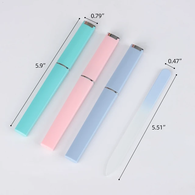 Alt view image 4 of 7 - 9 Pack Glass Nail File with Case for Natural Nail | Crystal File for Natural Nails with Protective Case, Gift for Women Girls - Green Pink Blue