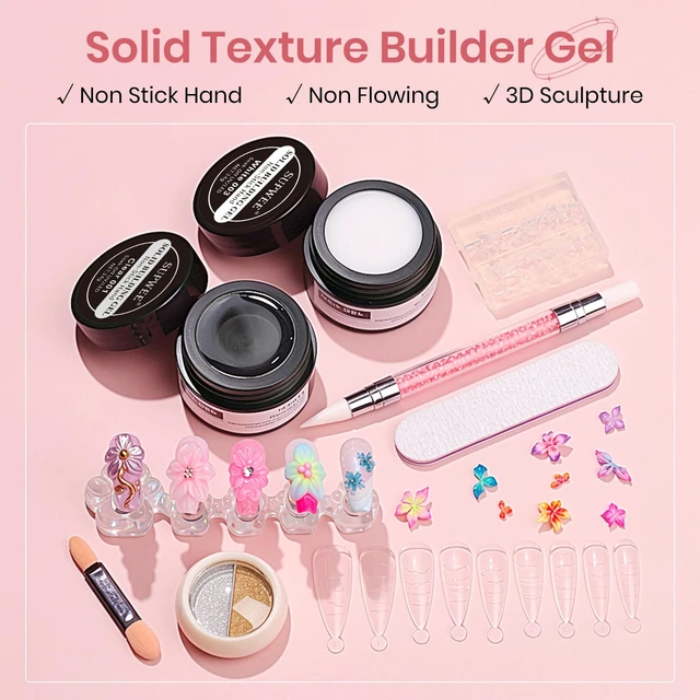 Alt view image 3 of 7 - 3D Nail Art Gel Clear and White Solid Builder Gel for Nails | Non-Stick Hand 3d Sculpting Gel for Nail Art Molding Gel with Dual Form for Carving Pattern Decoration Nail Art Home Manicure