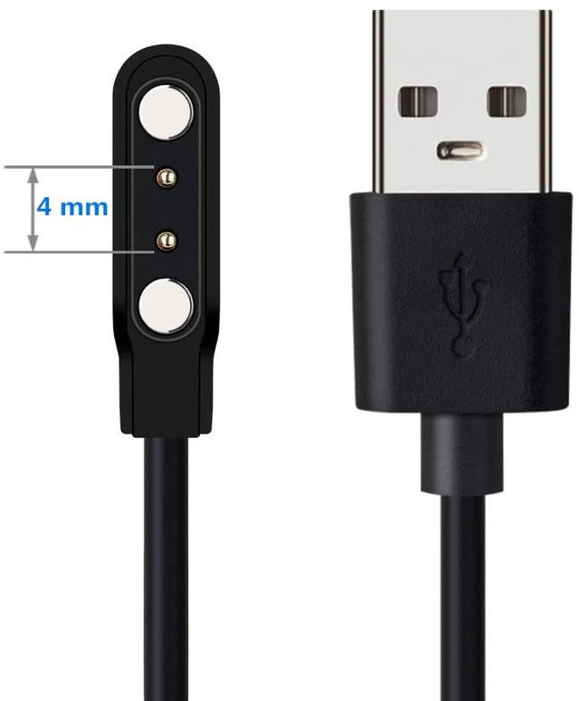 Main image of Smart Watch Universal Charger Magnetic,da fit Smartwatch Accessories 2 Pin 4mm Pin-Pitch Magnetic Replacement Charger Cable Compatible for All 2-Pin 3.8mm - 4.2mm-Pin-Pitch Smart watch & Wearables