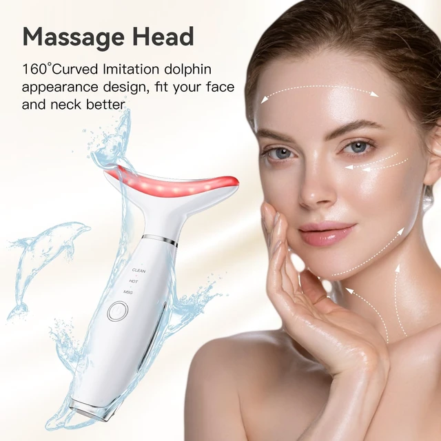 Alt view image 6 of 6 - Face Massager -7 Color Red-Light-Therapy for Face and Neck for Wrinkles, Double Chin, Vibrating Facial Massager