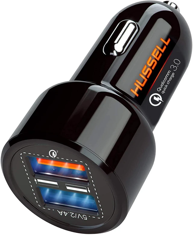 Main image of Cigarette Lighter USB Adapter - 12 V Car Charger for Mobile Phone, Navigation Connection to Socket - 2-Port Multiple Plug - Must Have Car Gadget