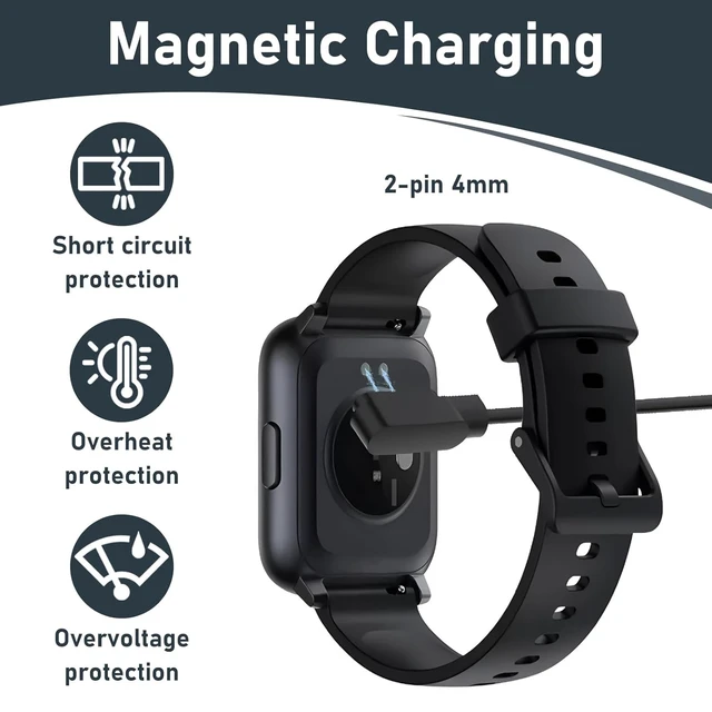 Alt view image 3 of 5 - Fast Wall Smart Watch Charger, 2-Pin 4 mm Magnetic USB Charging Cable, Replacement Charging Cord for Smartwatch & Fitness Tracker, Strong Magnetic Adsorption, Fast Safe Charging