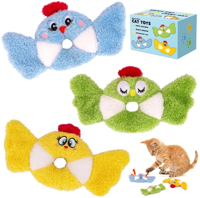 Main image of Cat Toys Bird, Catnip Toys for Indoor Cats, 3 Pack, 8.66 Inches | Interactive Kitty Kicker Toys with Crinkle Sound, Soft and Durable, Safe Kitten Chew Teeth Cleaning