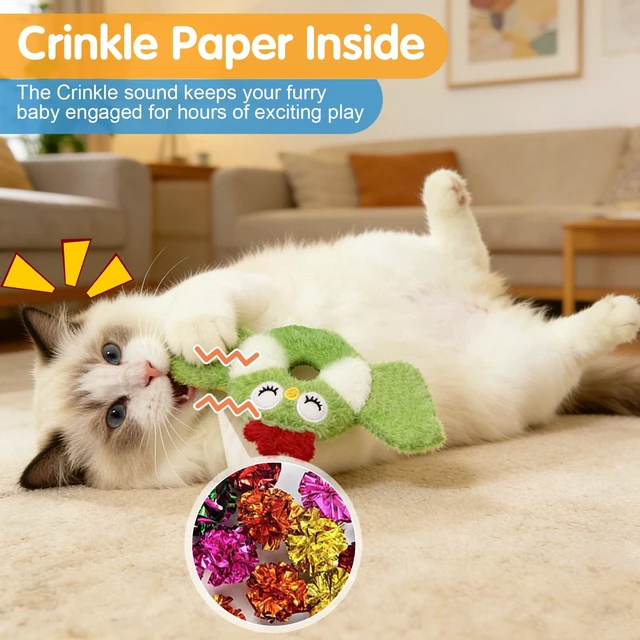 Alt view image 3 of 6 - Cat Toys Bird, Catnip Toys for Indoor Cats, 3 Pack, 8.66 Inches | Interactive Kitty Kicker Toys with Crinkle Sound, Soft and Durable, Safe Kitten Chew Teeth Cleaning