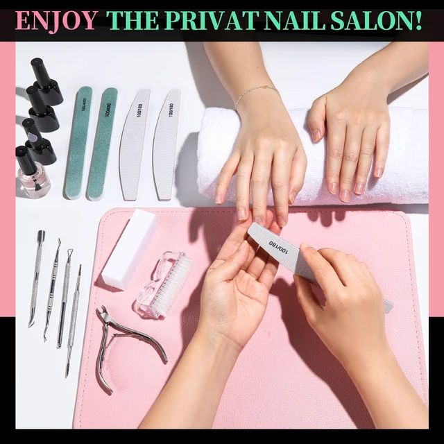 Alt view image 6 of 7 - Manicure Kit, Nail Files 100/180, Cuticle Nippers, Nail Buffer Block, Cuticle Pusher, Cuticle Peeler, Ingrown Toenail Tool, Toenail File, Nail Care Kit, Nail Tools for Manicure, White
