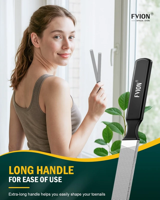Alt view image 6 of 7 - 2 PCS Metal Long Nail File for Thick Nails Stainless Steel Toenail File, Durable and Efficient Nail Files for Natural Nails and Pedicure