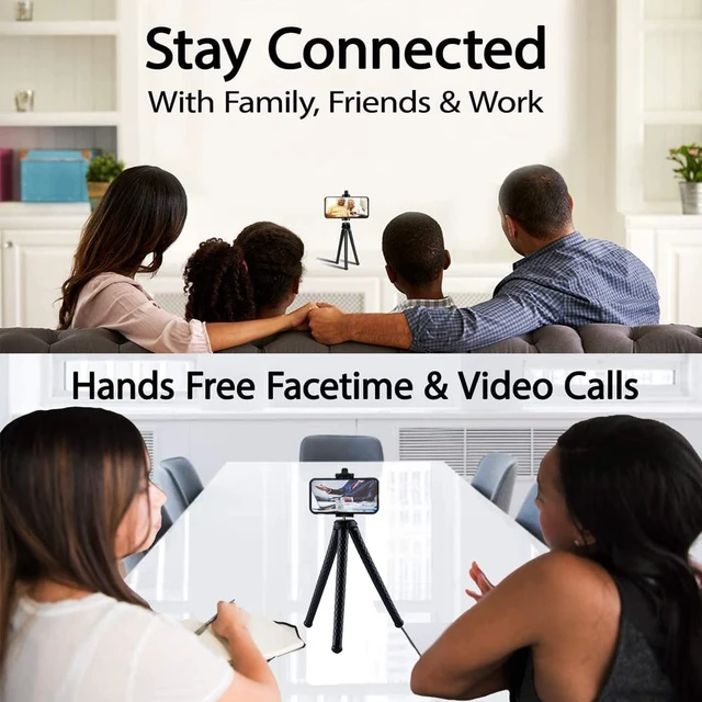 Alt view image 3 of 7 - Flexible Phone Camera Tripod Stand Holder, with Bluetooth Remote, Compact, Adjustable Legs, Durable Design, Waterproof, GoPro, iPhone XR/XS Max, XS/X, Android Samsung Galaxy
