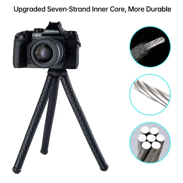 Alt view image 7 of 7 - Flexible Phone Camera Tripod Stand Holder, with Bluetooth Remote, Compact, Adjustable Legs, Durable Design, Waterproof, GoPro, iPhone XR/XS Max, XS/X, Android Samsung Galaxy