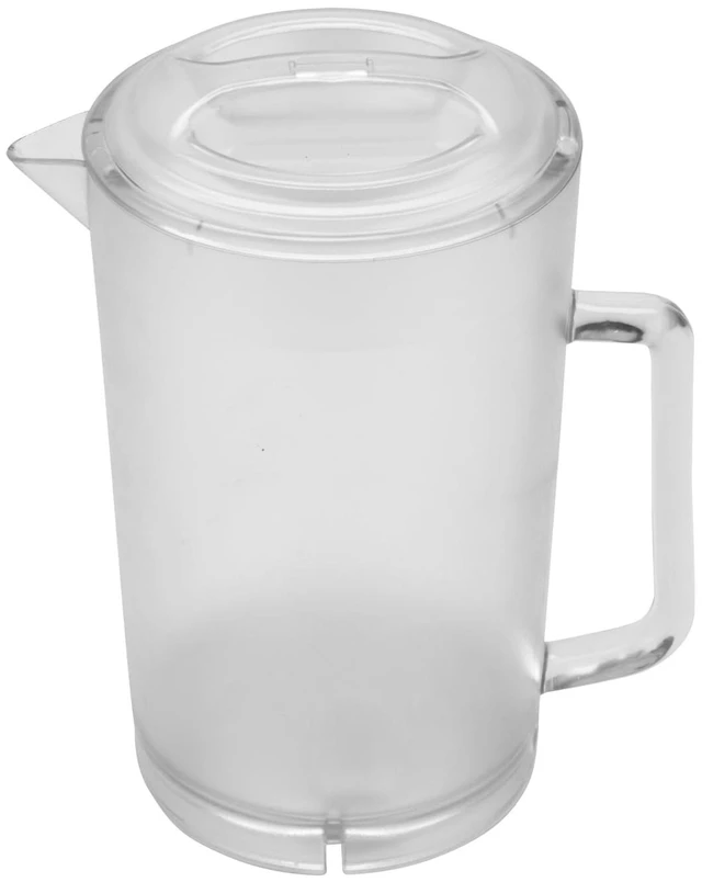 Main image of . 64 oz / 2 Quart Clear Plastic Pitcher with Lid | Dishwasher safe, BPA-free, Shatterproof, Airtight lid prevents spills, Angled pour spout, Great for Water, Iced Tea and Juice