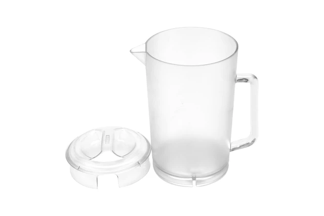 Alt view image 3 of 5 - . 64 oz / 2 Quart Clear Plastic Pitcher with Lid | Dishwasher safe, BPA-free, Shatterproof, Airtight lid prevents spills, Angled pour spout, Great for Water, Iced Tea and Juice