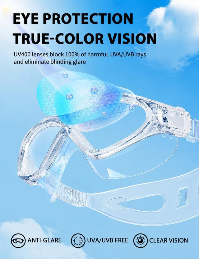 Alt view image 4 of 7 - 180° Panoramic Swim Goggles for Adults, Ultra-Comfort Liquid Silicone Anti-Fog Lenses with UV Protection for Pool & Outdoor Surface Swimming Women Men Youth