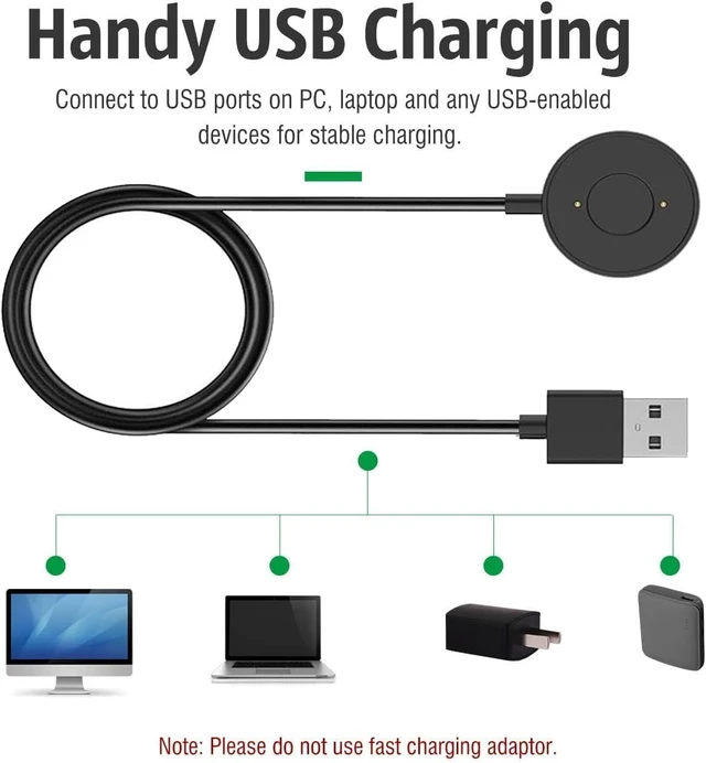 Alt view image 4 of 7 - Compatible for Citizen CZ Smart Gen 1 Smart Watch Charger, Magnetic USB Charging Cable Replacement Charger Cord for Citizen CZ Smart Gen 1 Accessories 3.3Ft, Black