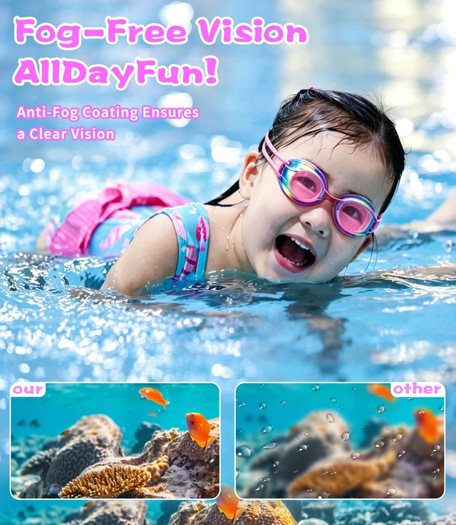 Alt view image 5 of 7 - Professional racing swim gogglesWide View Anti Fog&UV Swimming Goggles for Audlt, No Leaking Swim Glasses for Men Women Kids