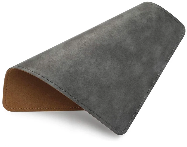 Main image of Leather Mouse Pad with Stitched Edge Micro-Fiber Base with Non-Slip WaterproofMouse Pad for ComputersLaptop, 8x11Inch (Gray)