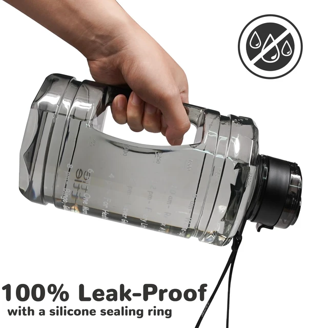Alt view image 3 of 6 - Half Gallon Water Bottle with Motivational Time Marker74oz Water Jug | Strap & Handle Large-Capacity Leakproof Water Bottles for Travel Sport Gym OutdoorClear)