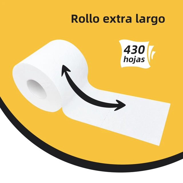 Alt view image 3 of 6 - Premium Toilet Paper 6 Rolls, 430 Sheets per Roll, 2-Ply, 4x4 Inch Sheet Size Paper Towels- Highly Absorbent, Strong & Soft for Bathroom Kitchen Livingroom (6 Rolls)