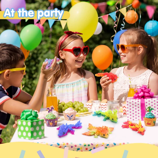 Alt view image 4 of 7 - 8 Pcs 3D Printed Dragon, 4.4" Colorful Flexible Articulated Dragon Fidget Toys for Party Favors, Classroom Prizes, Goodie Bag Fillers, Autism Stress Relief for Kids & Adults Birthday Gifts