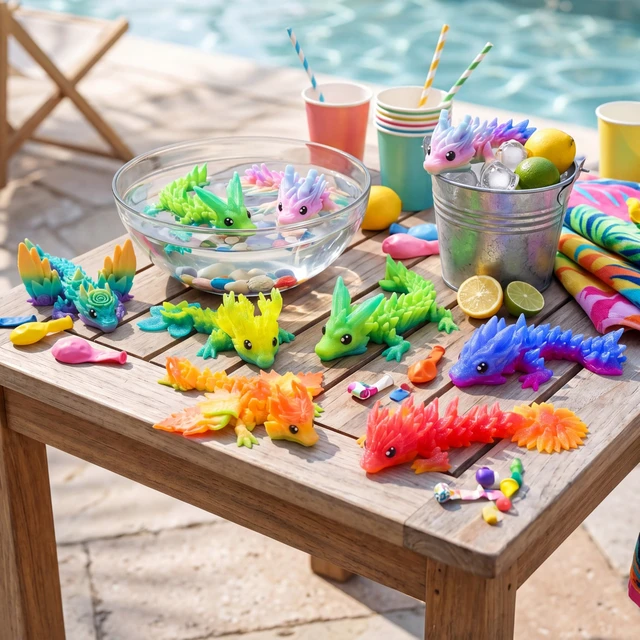 Alt view image 6 of 7 - 8 Pcs 3D Printed Dragon, 4.4" Colorful Flexible Articulated Dragon Fidget Toys for Party Favors, Classroom Prizes, Goodie Bag Fillers, Autism Stress Relief for Kids & Adults Birthday Gifts