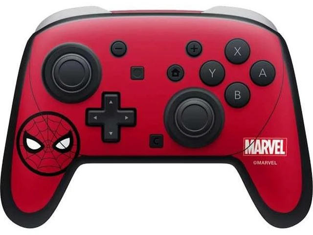 Main image of Decal Gaming Skin Compatible with Nintendo Switch 2 (2025) Pro Controller - Officially Licensed Marvel Spiderman Spiderman Emblem Design