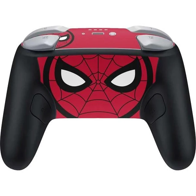 Alt view image 2 of 3 - Decal Gaming Skin Compatible with Nintendo Switch 2 (2025) Pro Controller - Officially Licensed Marvel Spiderman Spiderman Emblem Design