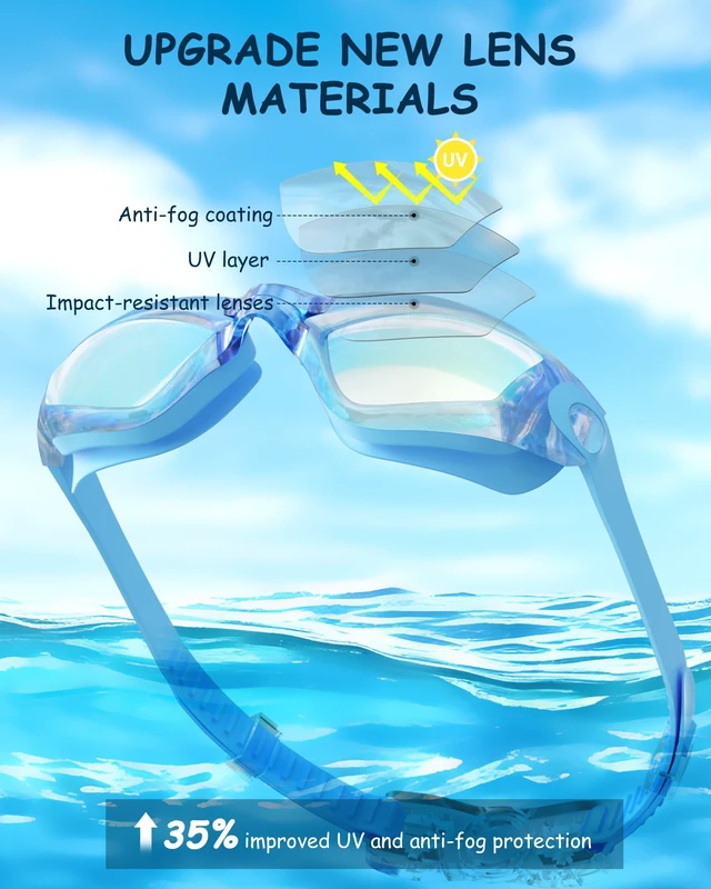Alt view image 3 of 7 - Kids Swim Goggles, Swimming Goggles for Kids Toddlers 3-14 with Swim Cap, Nose Clip, Nose Bridge, Ear Plugs