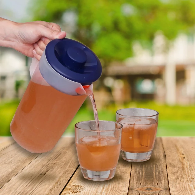 Alt view image 6 of 7 - Water Pitcher with Lid 1 Gallon Pitcher BPA Free & Phthalate Free - Navy | Freezer/Dishwasher Safe