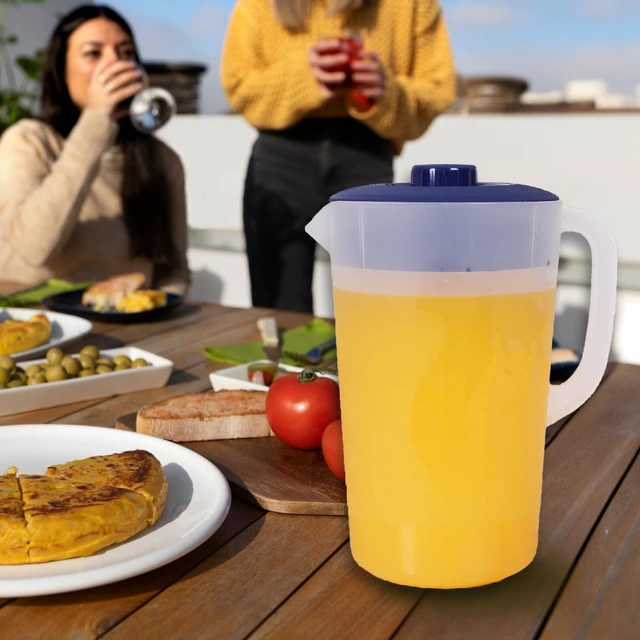 Alt view image 7 of 7 - Water Pitcher with Lid 1 Gallon Pitcher BPA Free & Phthalate Free - Navy | Freezer/Dishwasher Safe