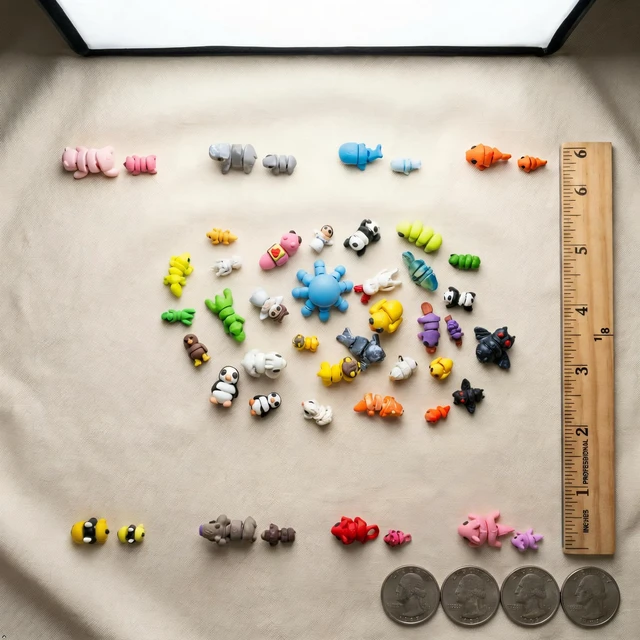 Alt view image 2 of 6 - 102PCS Mini & Tiny 3D Printed Animals, Flexible Articulated Fidget Toys | 52 Mini + 50 Tiny Animals for Party Favors, Classroom Rewards, Goodie Bag Stuffers, Treasure Boxes, Collecting & Desk Pets