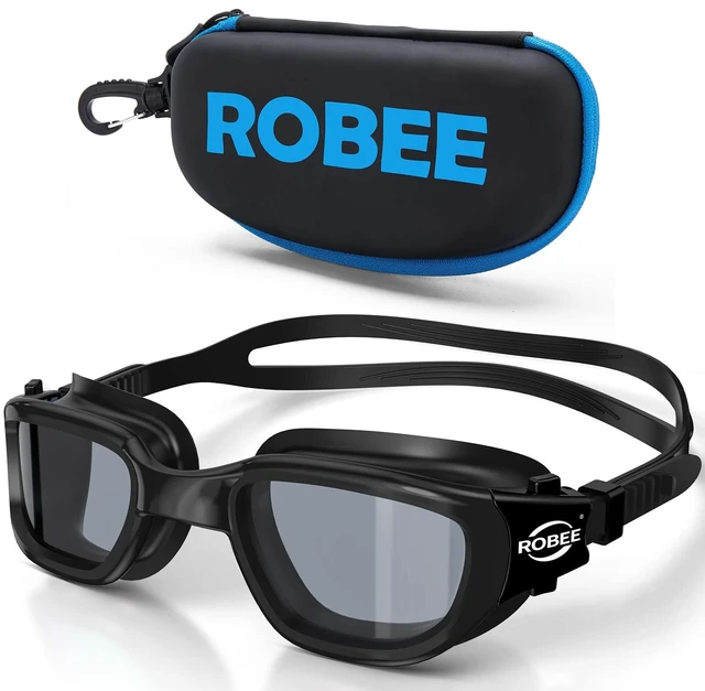 Main image of Swim Goggles for Men Women Youth, Anti-Fog No Leaking | Zipper travel storage case, clear/smoke/mirror lenses. Swimming cap available with select styles.