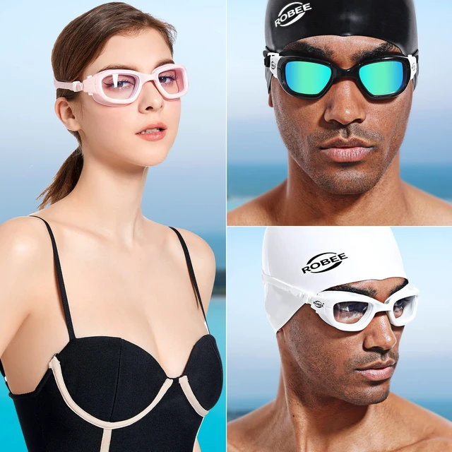 Alt view image 6 of 7 - Swim Goggles for Men Women Youth, Anti-Fog No Leaking | Zipper travel storage case, clear/smoke/mirror lenses. Swimming cap available with select styles.