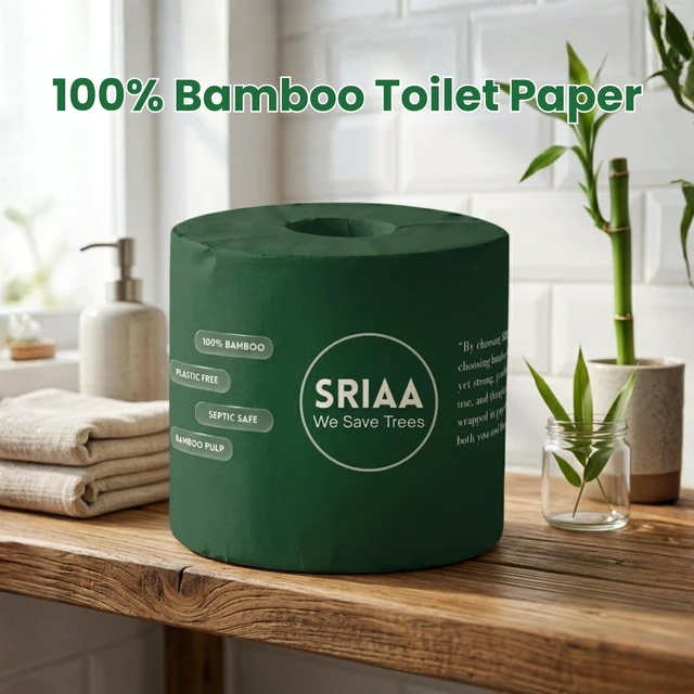 Alt view image 3 of 7 - Premium 100% Bamboo Tree-Free Toilet Paper, 6 Mega Rolls, 3-Ply, 300 Sheets per Roll, Septic Safe, Plastic & PFAS Free, FSC Certified