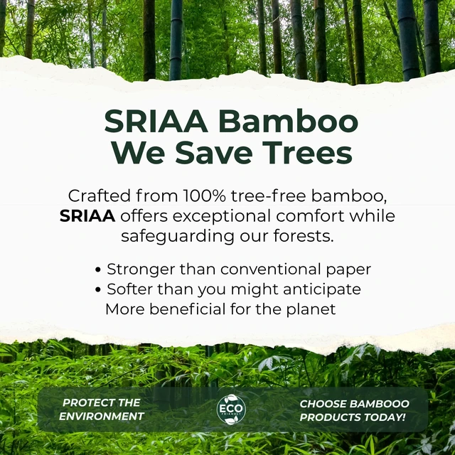 Alt view image 5 of 7 - Premium 100% Bamboo Tree-Free Toilet Paper, 6 Mega Rolls, 3-Ply, 300 Sheets per Roll, Septic Safe, Plastic & PFAS Free, FSC Certified