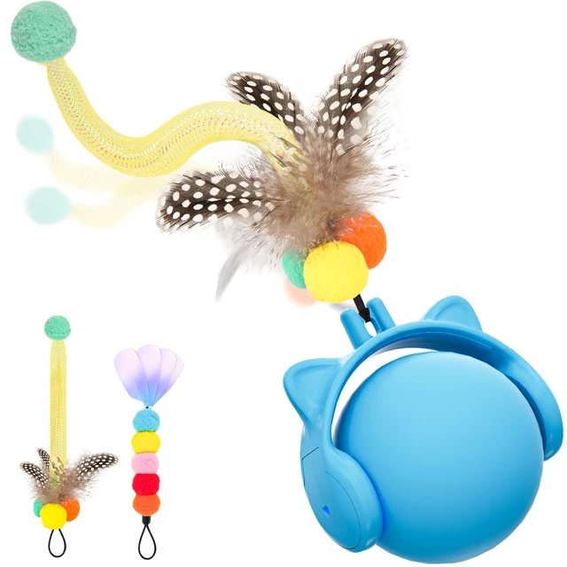 Main image of Cat Toys for Indoor Cats, New Intelligent Voice Timing Touch Control Cats Ball, Simulate Mouse Sound Kitten Toy, Automatic Interactive Moving Cat Toy for All Ages