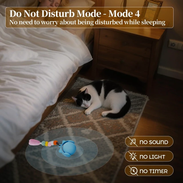 Alt view image 4 of 7 - Cat Toys for Indoor Cats, New Intelligent Voice Timing Touch Control Cats Ball, Simulate Mouse Sound Kitten Toy, Automatic Interactive Moving Cat Toy for All Ages