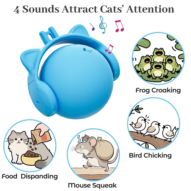 Alt view image 5 of 7 - Cat Toys for Indoor Cats, New Intelligent Voice Timing Touch Control Cats Ball, Simulate Mouse Sound Kitten Toy, Automatic Interactive Moving Cat Toy for All Ages