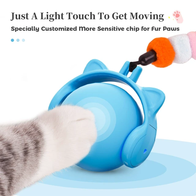 Alt view image 7 of 7 - Cat Toys for Indoor Cats, New Intelligent Voice Timing Touch Control Cats Ball, Simulate Mouse Sound Kitten Toy, Automatic Interactive Moving Cat Toy for All Ages