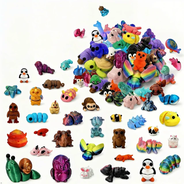 Main image of 150PCS 3D Printed Random Animal Figurines for Classroom Rewards | Reward & Celebration Collection, Assorted Mini Animals, Party Favors, Treasure Boxes, Family Incentive Activities