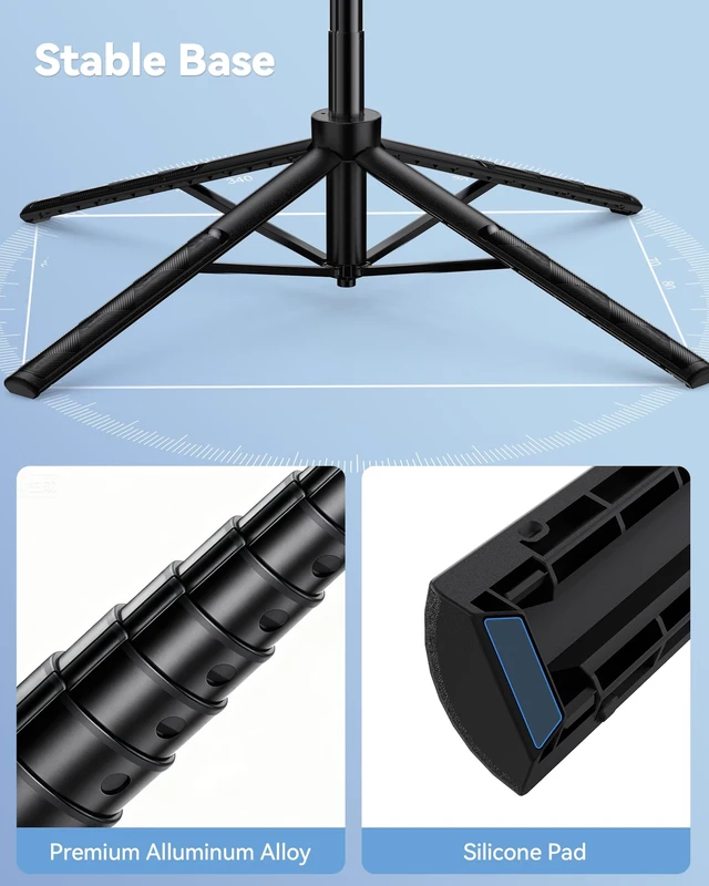Alt view image 3 of 4 - 71" Phone Tripod & Selfie Stick, Portable Extendable Cell Phone Tripod Stand with Wireless Remote and Phone Holder, with Wireless Remote Control for iPhone/Samsung/Android/Camera