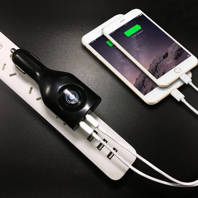 Alt view image 2 of 7 - 2Pack USB Car Charger, 2-in-1 Portable With Foldable Plug Wall Charger for iPhone X XR XS 7 8 Plus Note 8 9 Galaxy S8 S9 Plus LG Pixel