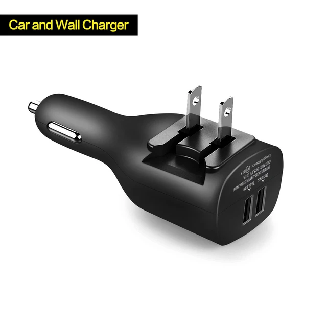 Alt view image 5 of 7 - 2Pack USB Car Charger, 2-in-1 Portable With Foldable Plug Wall Charger for iPhone X XR XS 7 8 Plus Note 8 9 Galaxy S8 S9 Plus LG Pixel