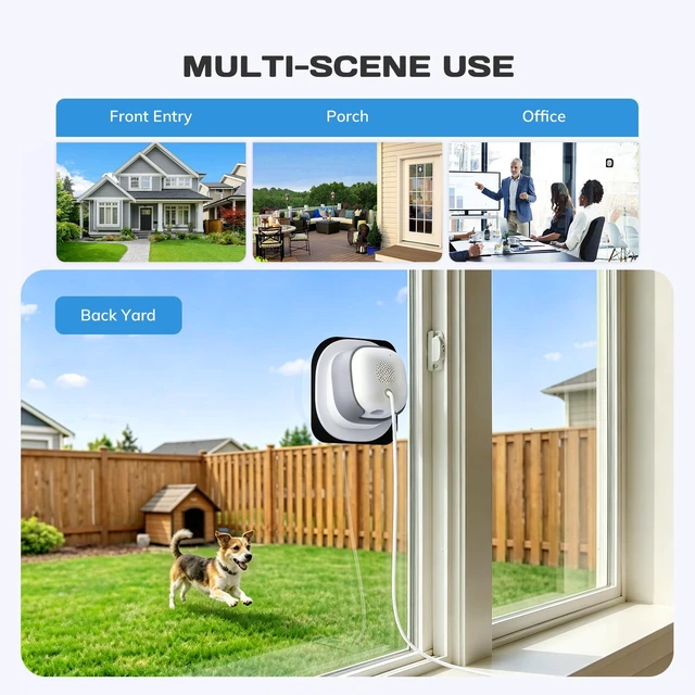 Alt view image 7 of 7 - No Drill 2K Window Camera with Angled Mount, 5GHz&2.4GHz WiFi Indoor Camera for Home Security for Outdoor Monitoring, Anti-Glare Color Night Vision, 24/7 Recording, Free Human/Car/Pet Detection, Alexa