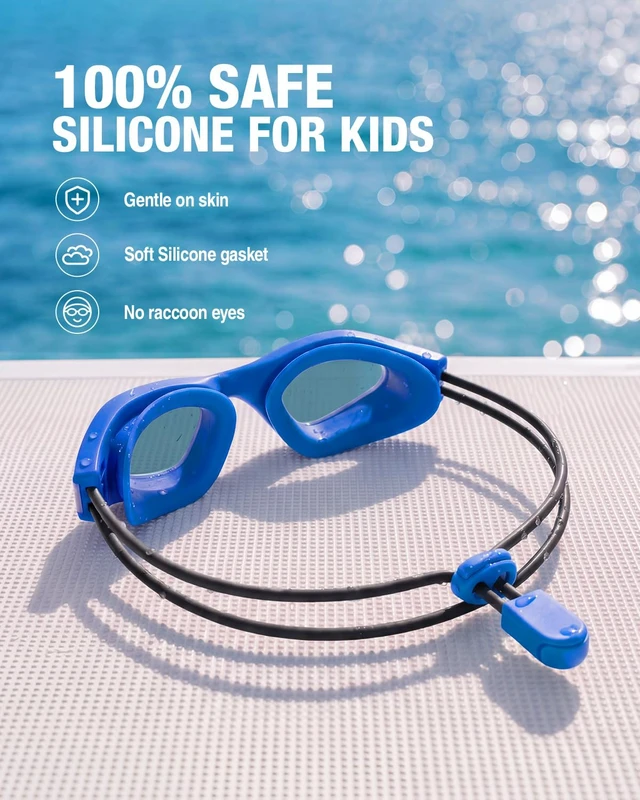 Alt view image 4 of 5 - G1 Neo Swim Goggles kids 6-14, Bungee Strap, for Pool & Outdoors | Mirrored, Anti Fog, No Water Leaking