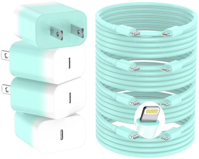 Main image of iPhone Charger Fast Charger,USB C Charger 4 Pack, 6FT Lightning Cable | USB C to Lightning Cables for Home, Office&Travel, Compatible with iPhone 7/8/X/11/12/13/14 Series, Pro/Max/Plus/mini(Blue)