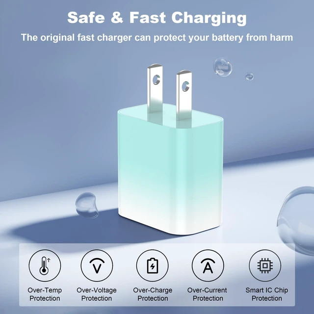 Alt view image 3 of 7 - iPhone Charger Fast Charger,USB C Charger 4 Pack, 6FT Lightning Cable | USB C to Lightning Cables for Home, Office&Travel, Compatible with iPhone 7/8/X/11/12/13/14 Series, Pro/Max/Plus/mini(Blue)