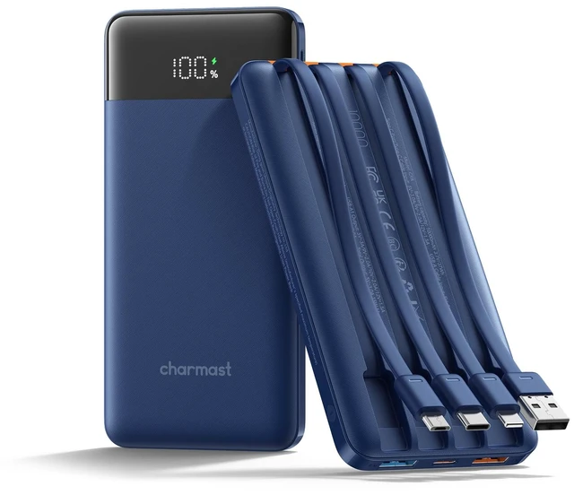 Main image of Portable Charger Fast Charging,Built-in 4 Cables,6 Outs & 4 Inputs | 22.5W 10000 mAh Power Bank USB C Battery Pack Charge 6 Devices at Once,compatible with iPhone,iPad,Samsung,Travel Essential