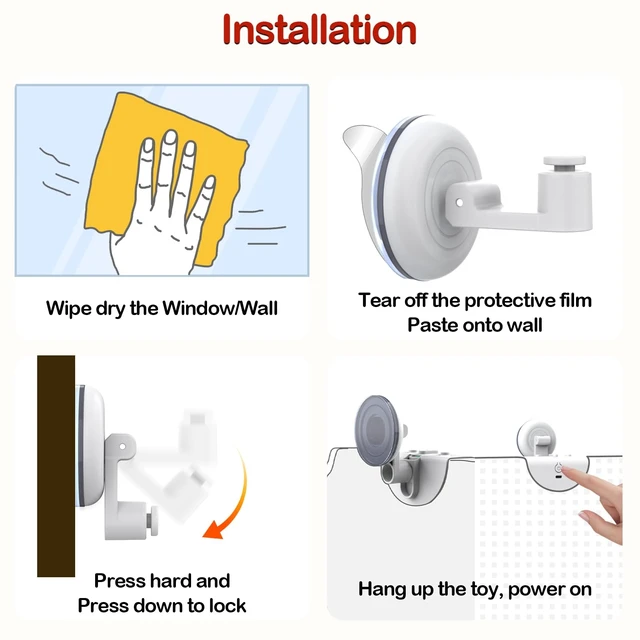 Alt view image 7 of 7 - Interactive Cat Toys Moving Concealed Feathers Cat Toys Motion Activated Wall-Mounted Hanging Kitten Toy with Real Mouse Squeaky
