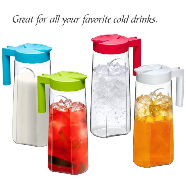 Alt view image 4 of 7 - Slim - Tritan Pitcher (64 oz), Unbreakable Plastic Water Pitcher with Lid, BPA-Free, Heat-Resistant, Dishwasher-Safe, Great for Both Iced and Hot Drinks, Indoors and Outdoors, White