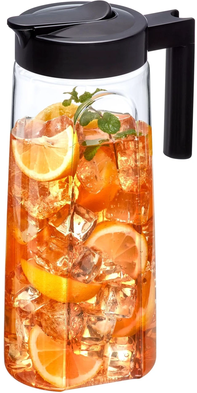 Main image of Slim - Tritan Pitcher (64 oz), Unbreakable Plastic Water Pitcher with Lid, BPA-Free, Heat-Resistant, Dishwasher-Safe, Great for Both Iced and Hot Drinks, Indoors and Outdoors, Black