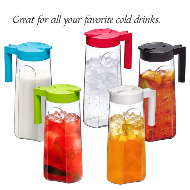 Alt view image 4 of 7 - Slim - Tritan Pitcher (64 oz), Unbreakable Plastic Water Pitcher with Lid, BPA-Free, Heat-Resistant, Dishwasher-Safe, Great for Both Iced and Hot Drinks, Indoors and Outdoors, Black